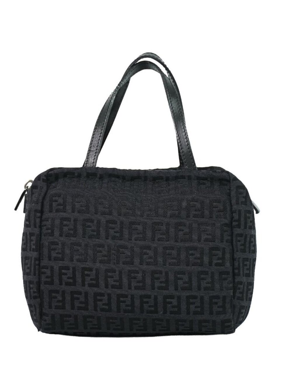 Fendi Zucchino Handbag Canvas Black Bag